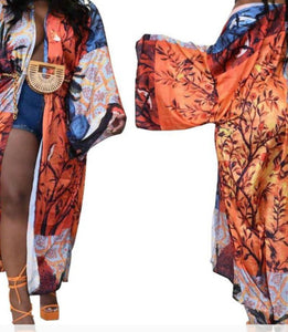 Long printed Kimono/Cardigan