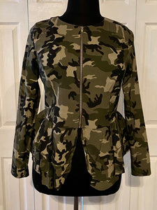 Camouflage Peplum Jacket
