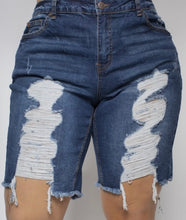 Load image into Gallery viewer, High Rise Distressed Bermuda Shorts