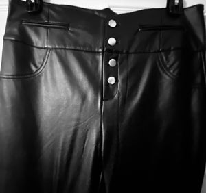 Black Faux Leather High Waist Skinny Pants