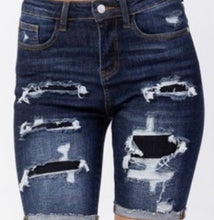 Load image into Gallery viewer, High Rise Bermuda Jean Shorts