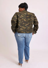 Load image into Gallery viewer, Army Green Camouflage Jean Jacket
