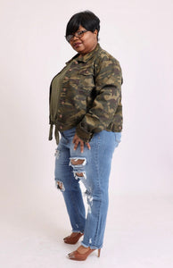 Army Green Camouflage Jean Jacket