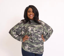 Load image into Gallery viewer, Camouflage Print Wide Neck Top