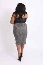 Load image into Gallery viewer, Olive Multi Foil Pleated Skirt