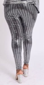 Silver/Black Sequin Pants