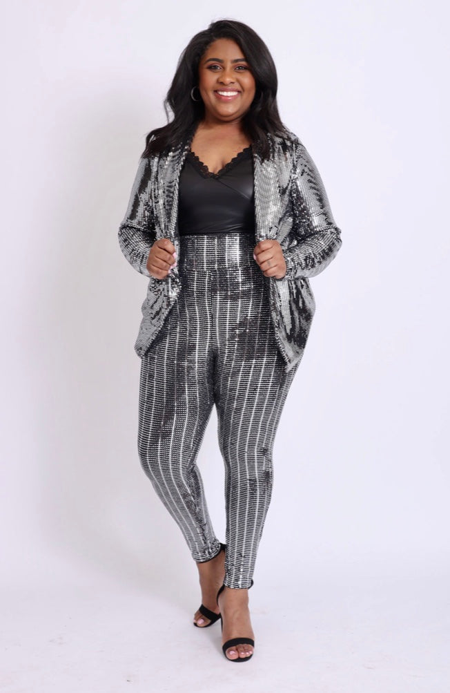 black sequin pants plus size