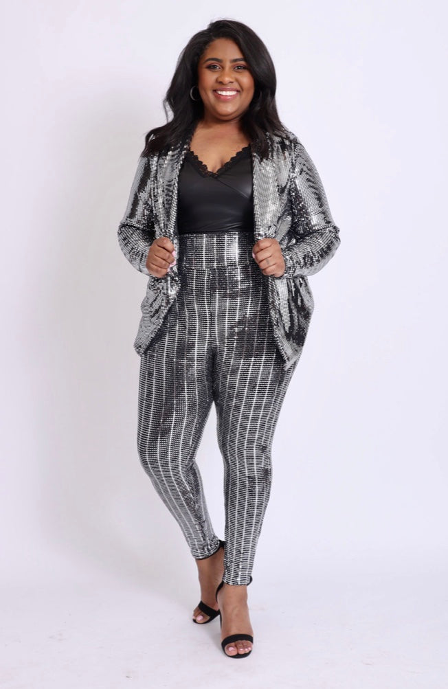 Silver/Black Sequin Pants – Encore Haute Kouture