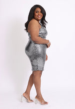 Load image into Gallery viewer, Silver Sequin Cocktail Dress